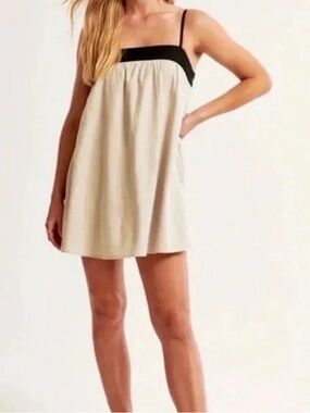 Old Navy Black & Beige Mini Sundress
